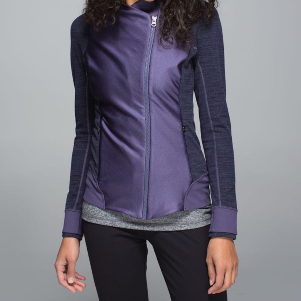 Lululemon Emerge Renewed Jacket Diamond Jacquard Space Dye Black Nightfall